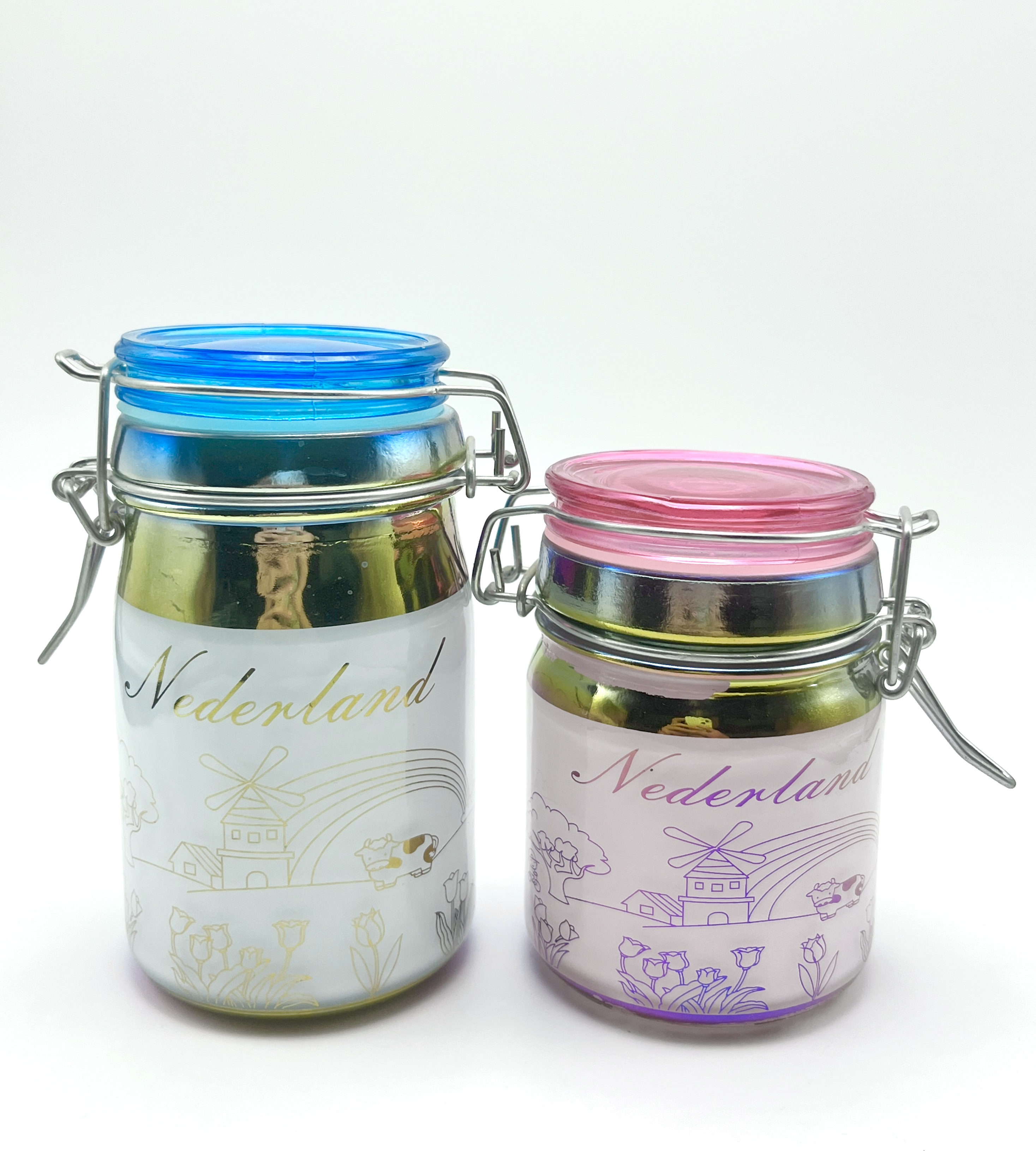 Dry Food Storage Electroplate Isolation Glass Honey Jars With Lid