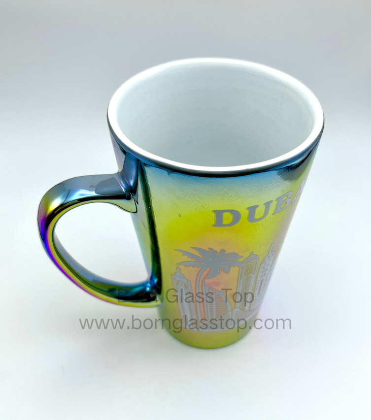 460ML Big Funnel 15.5oz Dubai City Colorful Ceramic Coffee Mug