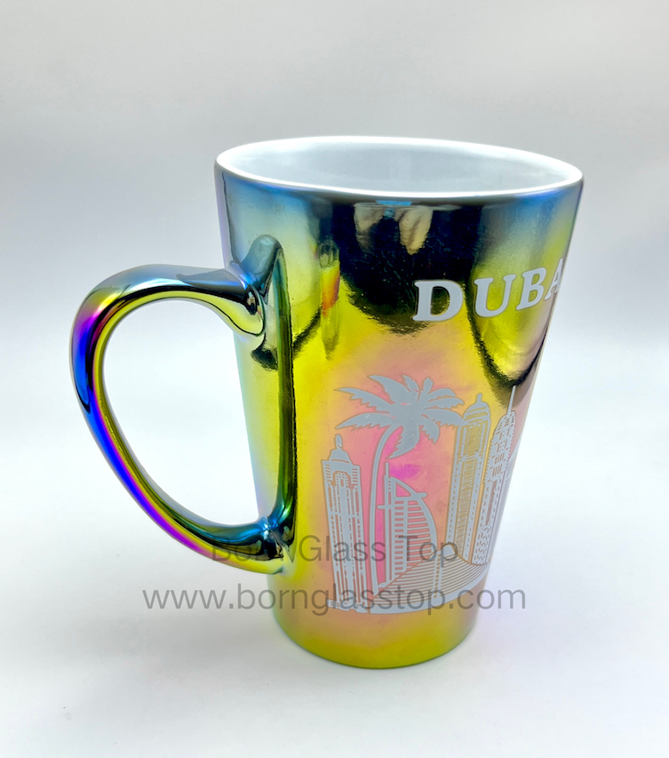 460ML Big Funnel 15.5oz Dubai City Colorful Ceramic Coffee Mug