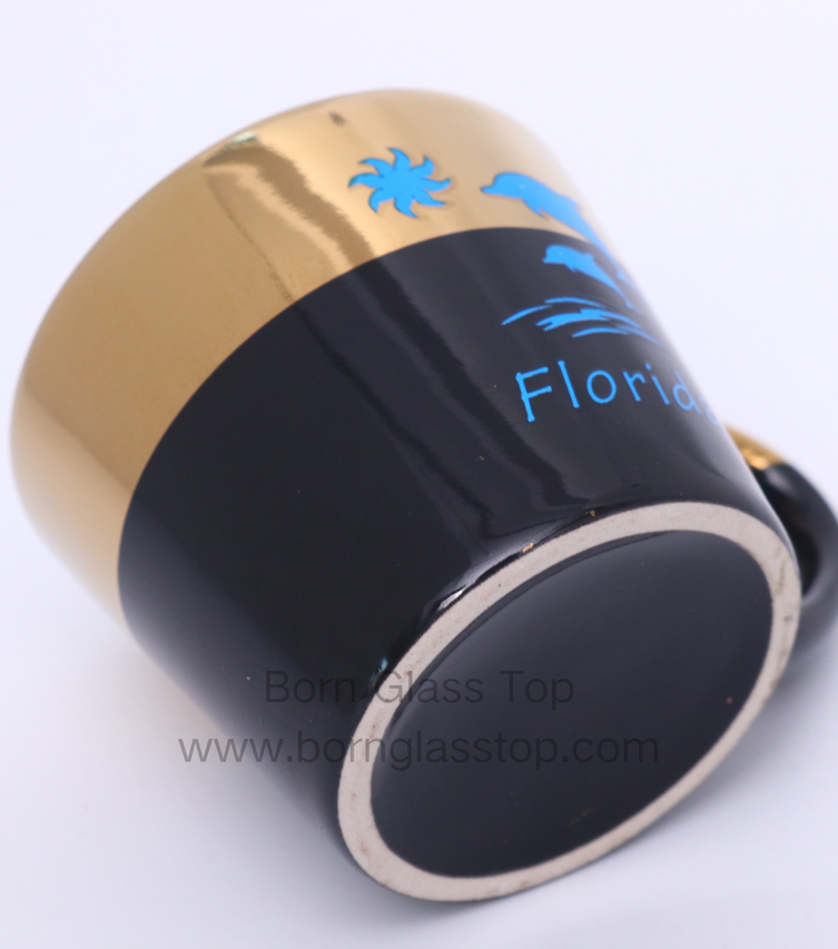 Gilded Paper Decal Florida City Dolphin Item Ceramic Coffee Mug