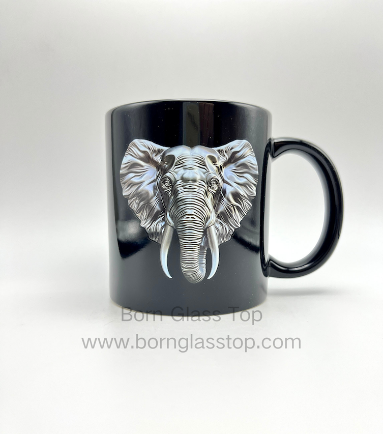 Mighty Lion&Elephant Coffee Cup Three-dimensional Effect African Souvenir