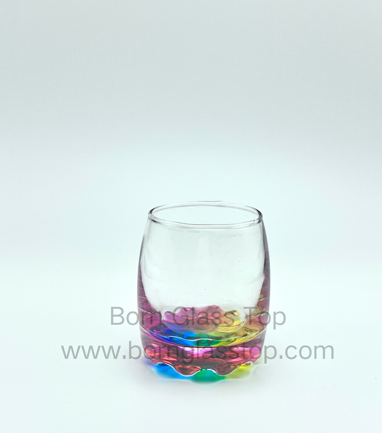 Flower Based 4 Colors Shot Glasses Set Printed Animal Decals