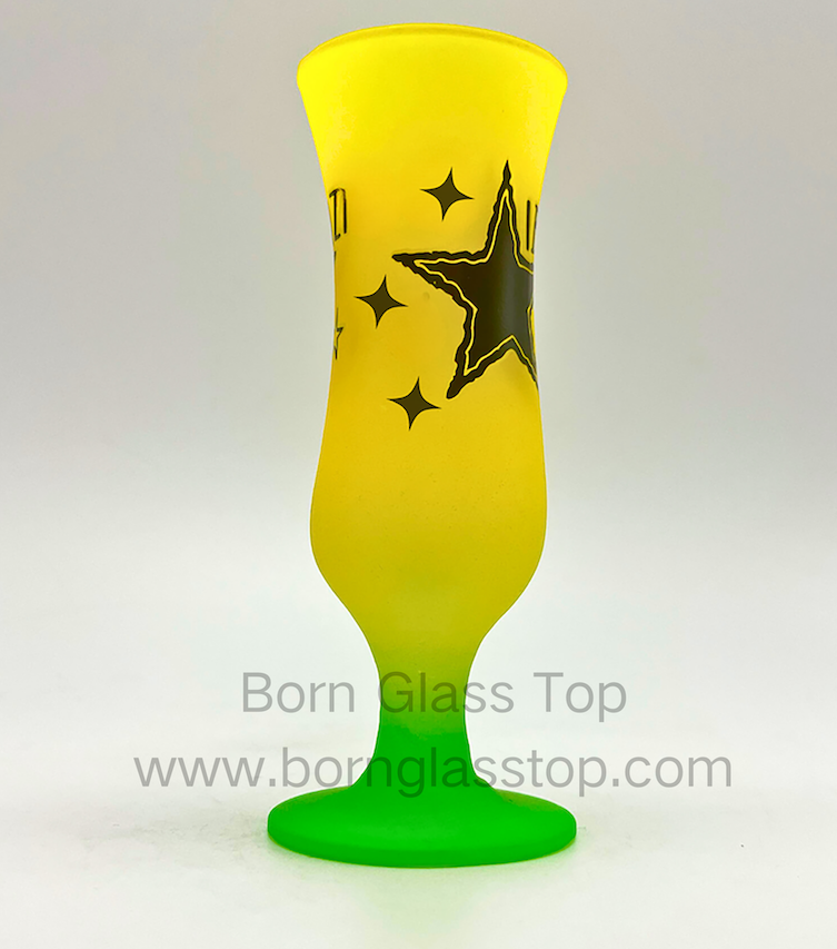 Two-Colors Srpay Gradual Mini Hurricane Shot Glass With Pentagram Decal