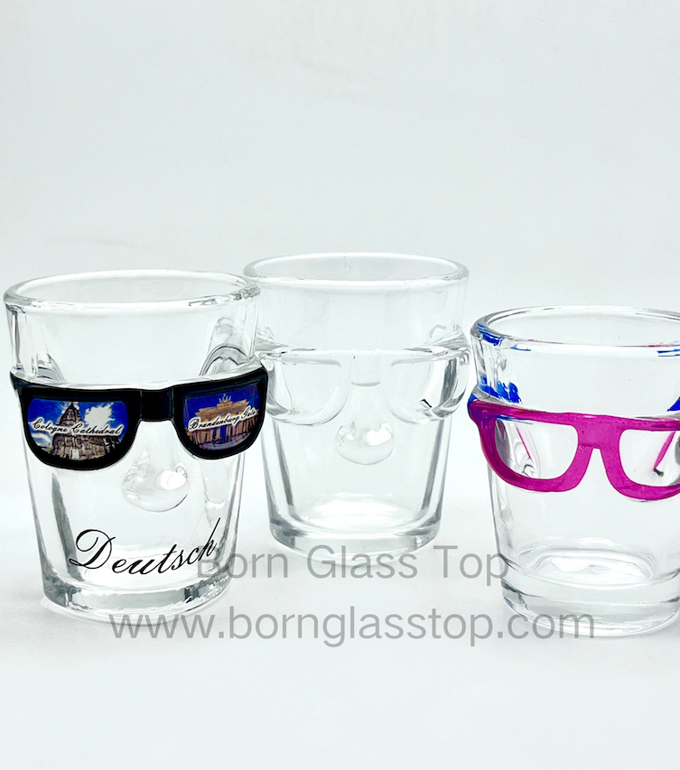 Decal Sunglasses Whiskey Bar Shot Glass For Travel Souvenirs Decal Sunglasses Whiskey Bar Shot Glass For Travel Souvenirs