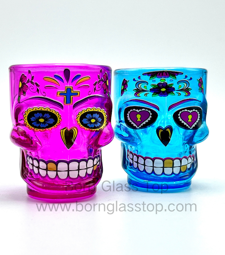 Collectible 1.5oz Mexico Día de Muertos Skull Shot Glass｜For Festival
