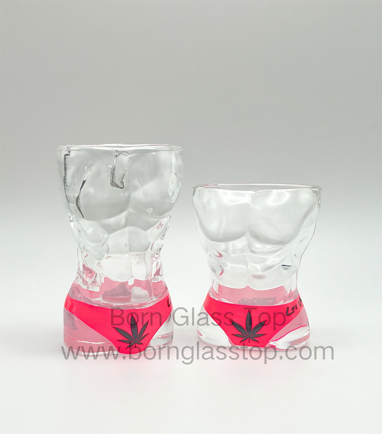 Cannabis Leaves Abdominal Muscle Male Body Shape Shot Glass