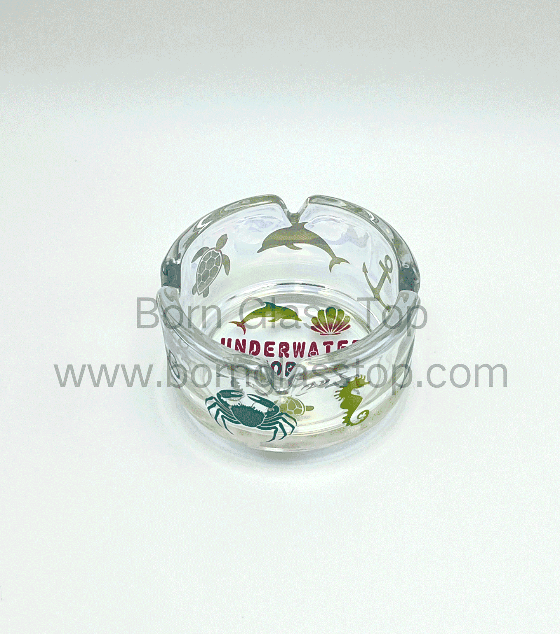 Gradual Offset Decal Smoking Accessories 7.5cm Electroplating Ashtrays