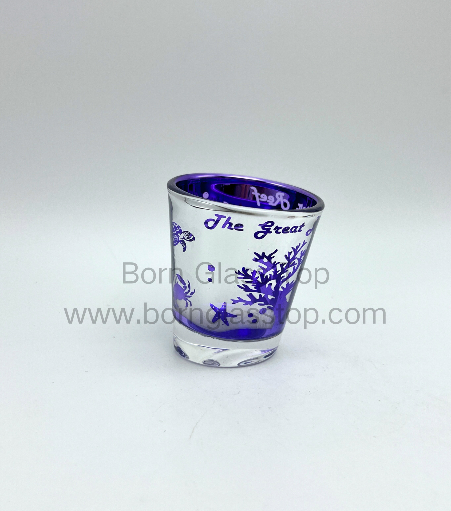 Ridiculous Electroplate Spray 4 Colors Sloped-Bottom Customzied Shot Glass Gifts