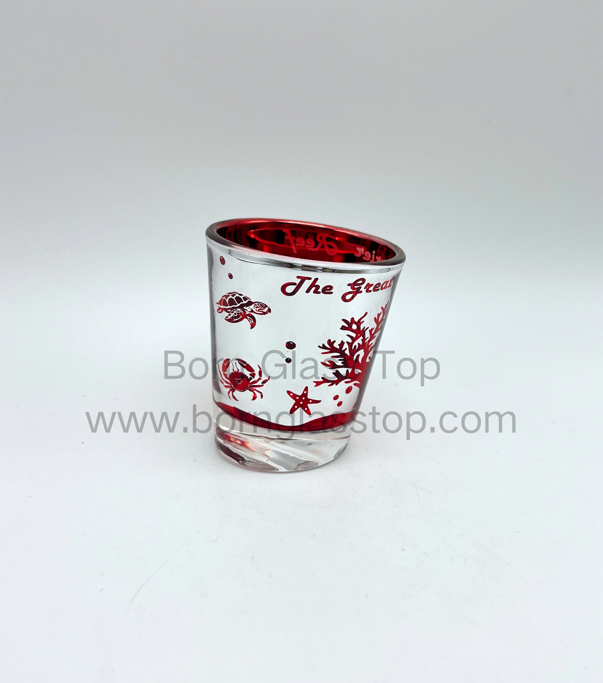 Ridiculous Electroplate Spray 4 Colors Sloped-Bottom Customzied Shot Glass Gifts