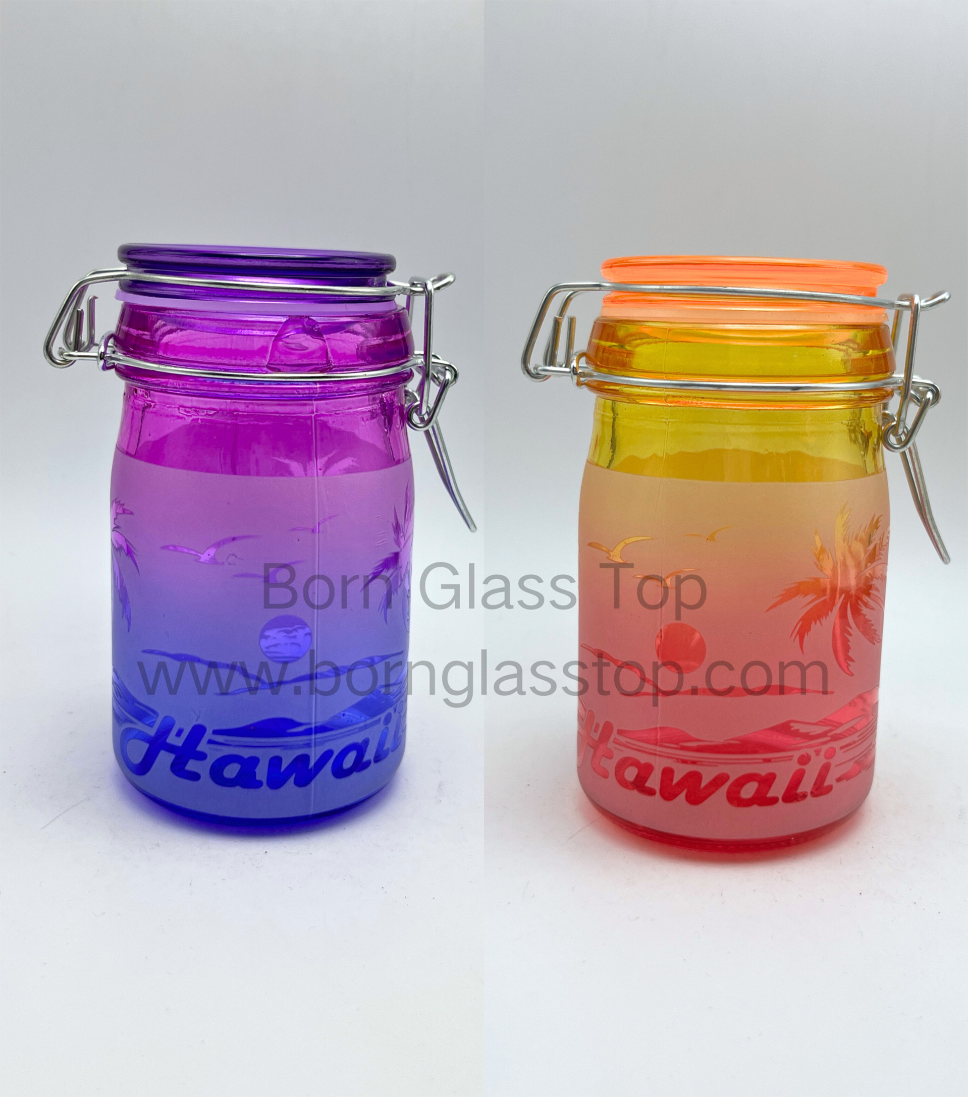 Frosted White Decal Sandblasting Effect Spray Colors Multiple Sizes Jars With Lid