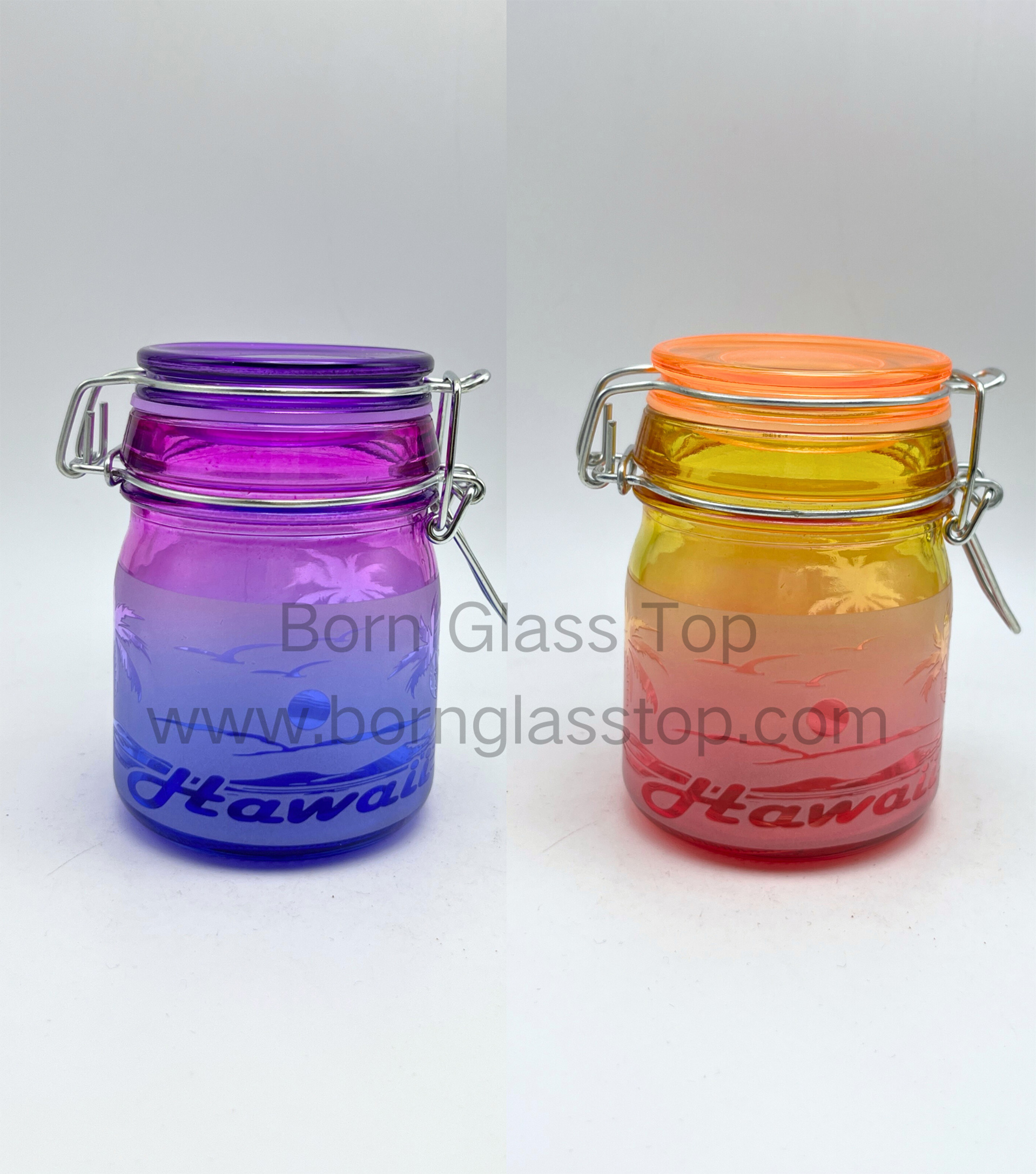 Frosted White Decal Sandblasting Effect Spray Colors Multiple Sizes Jars With Lid