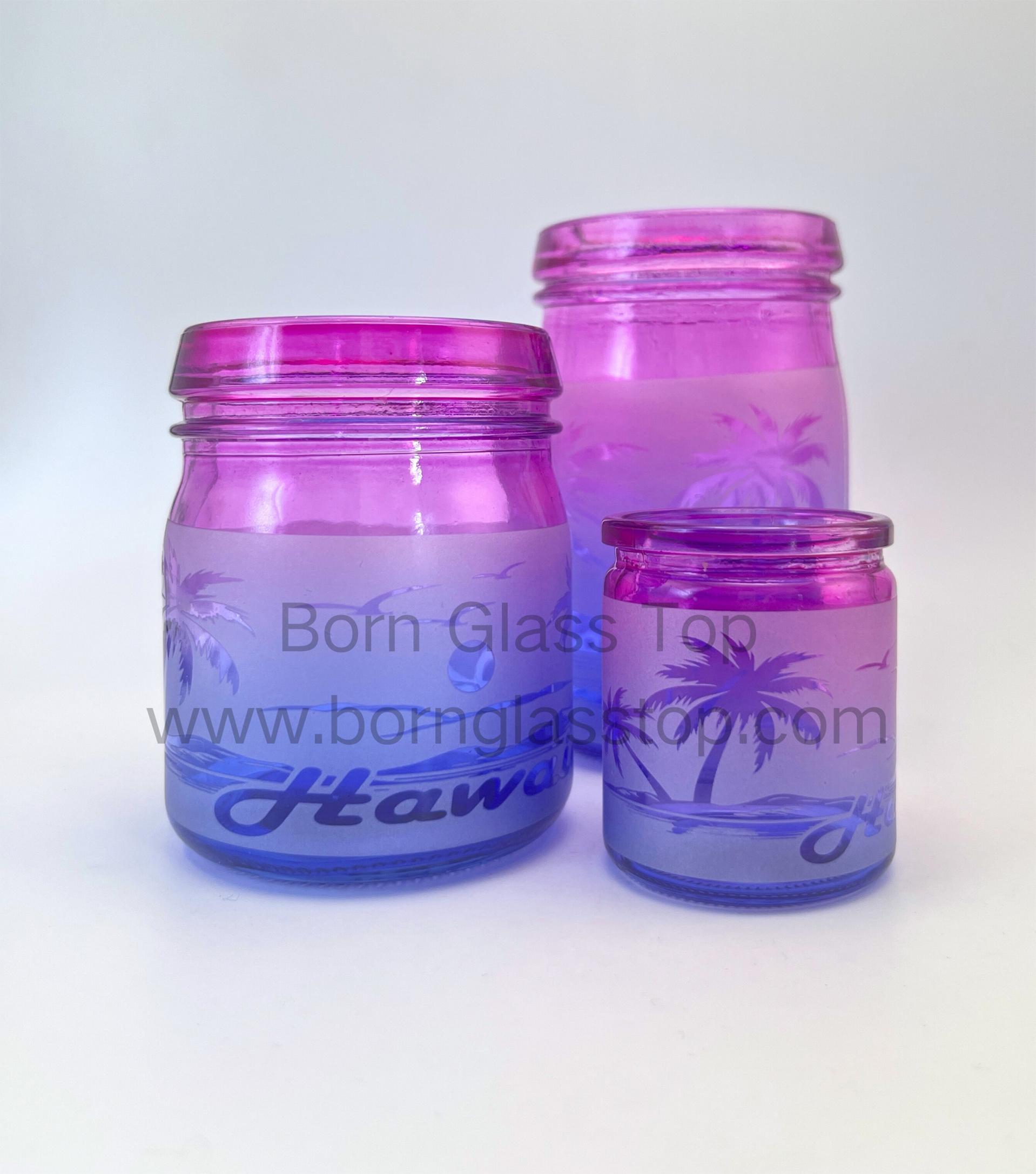 Frosted White Decal Sandblasting Effect Spray Colors Multiple Sizes Jars With Lid