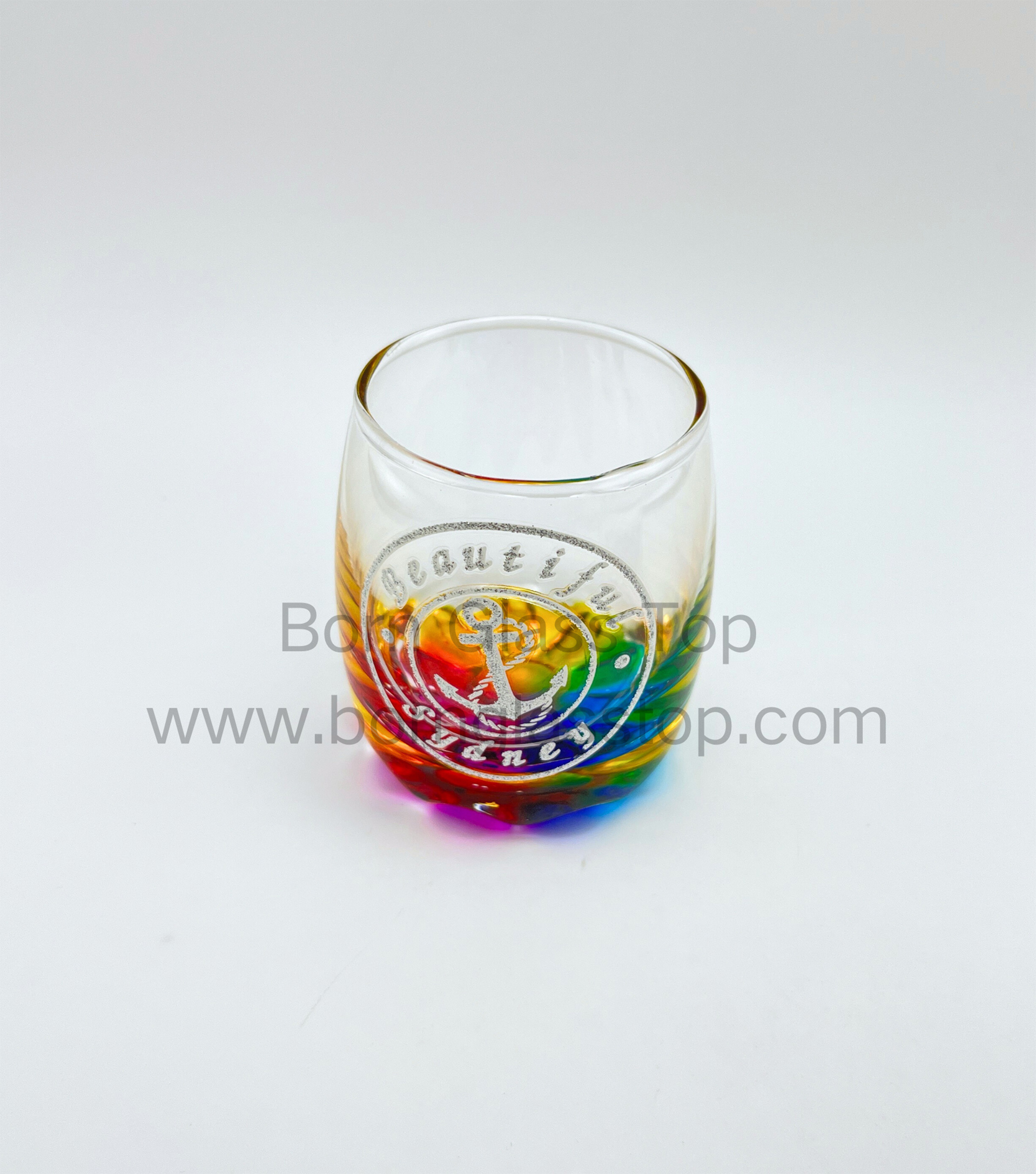 Glitter Sydney Anchor City Collection Colorful Fluted Bottom Shot Glass Cups