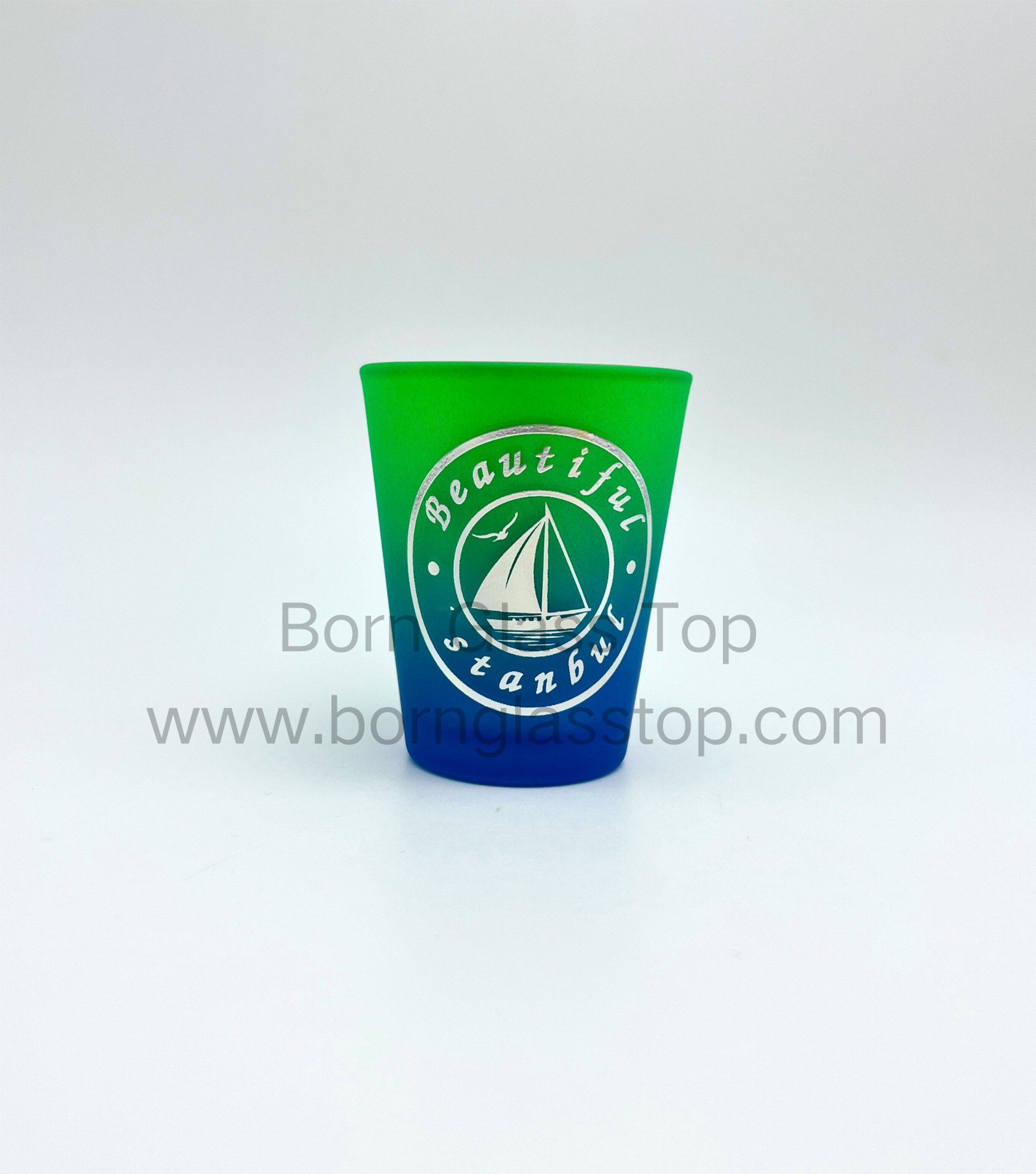 Istanbul/LA City Signs Souvenirs Electroplating Gradual Shot Glass 