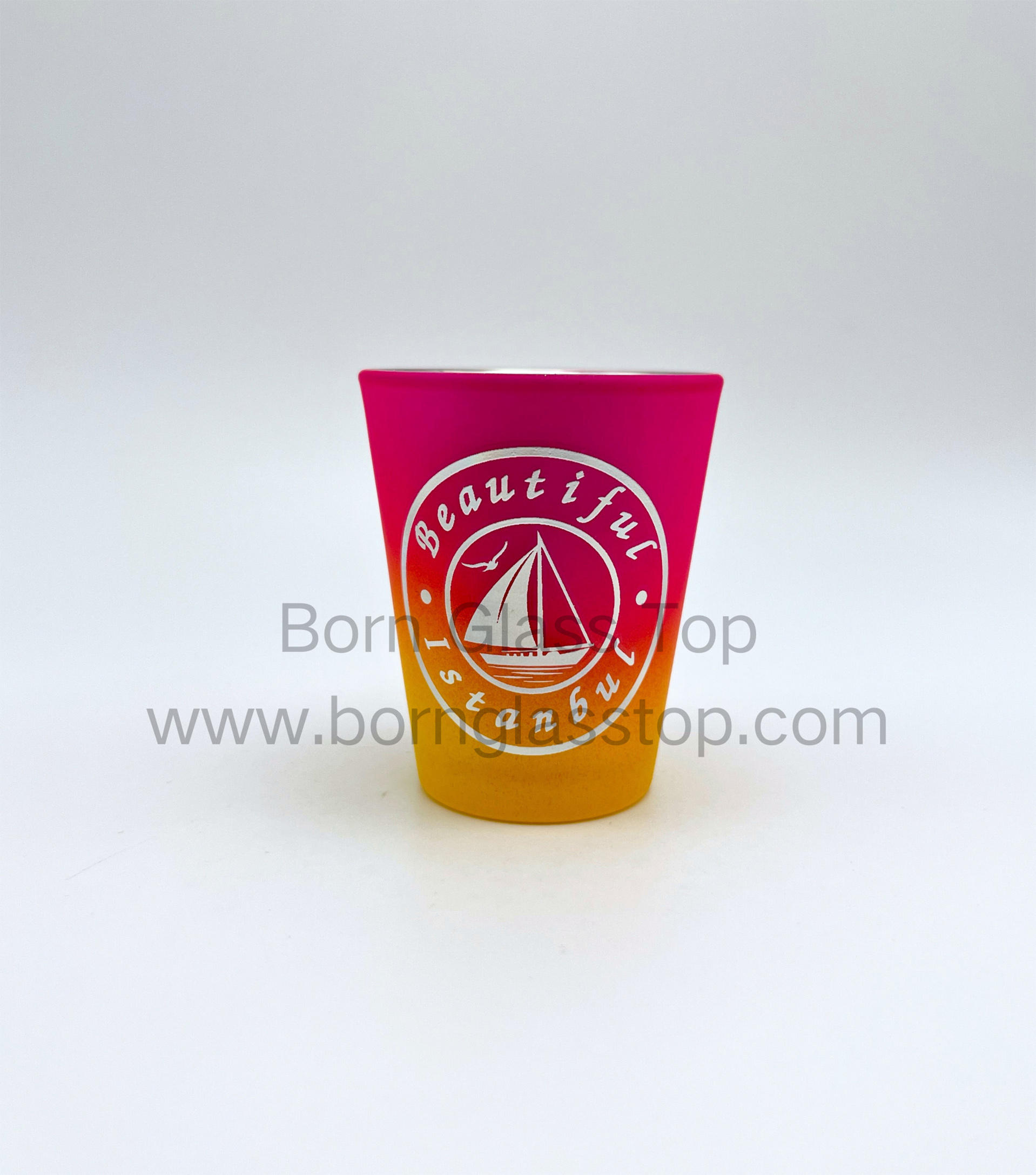 Istanbul/LA City Signs Souvenirs Electroplating Gradual Shot Glass 