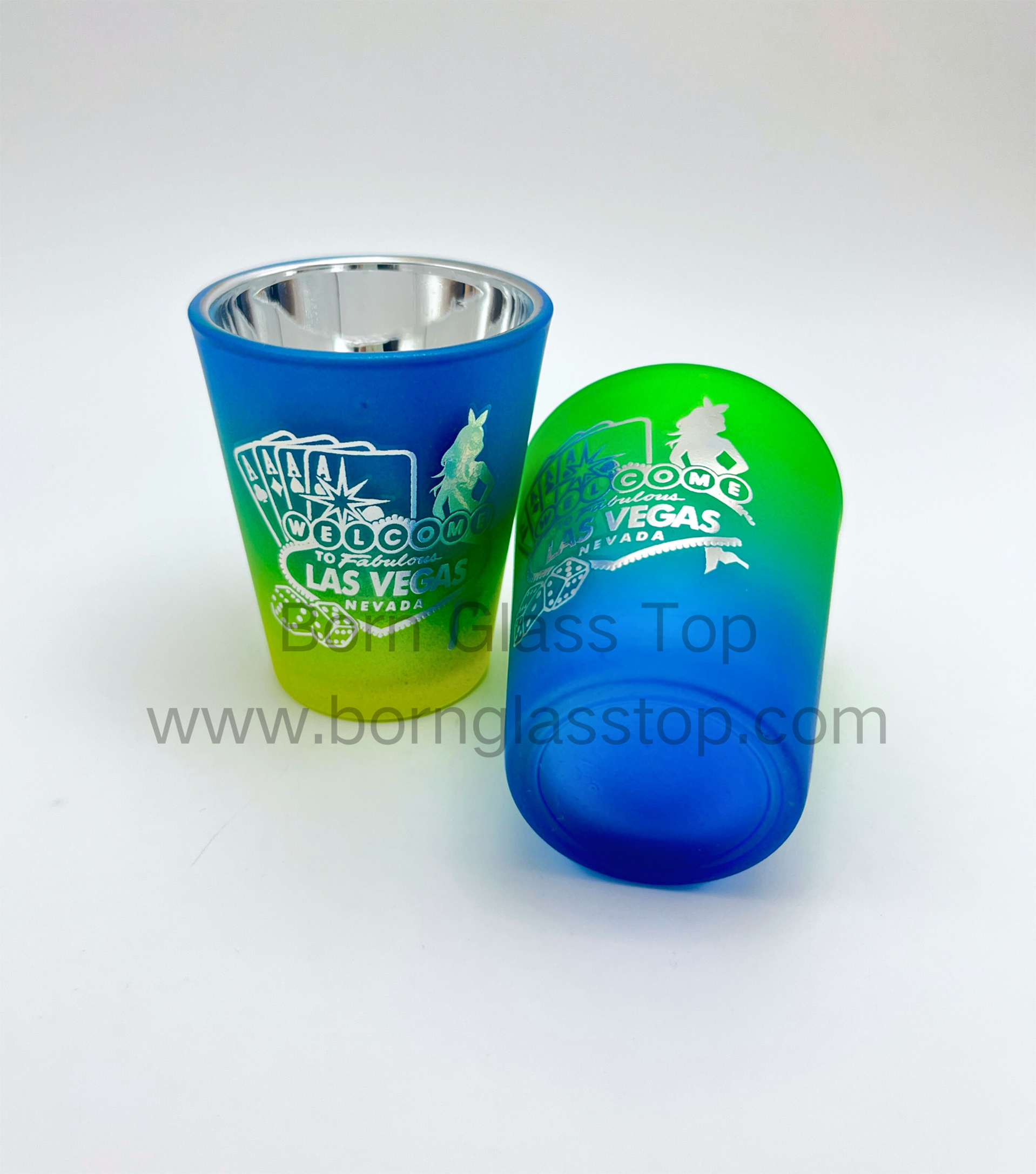 Istanbul/LA City Signs Souvenirs Electroplating Gradual Shot Glass 