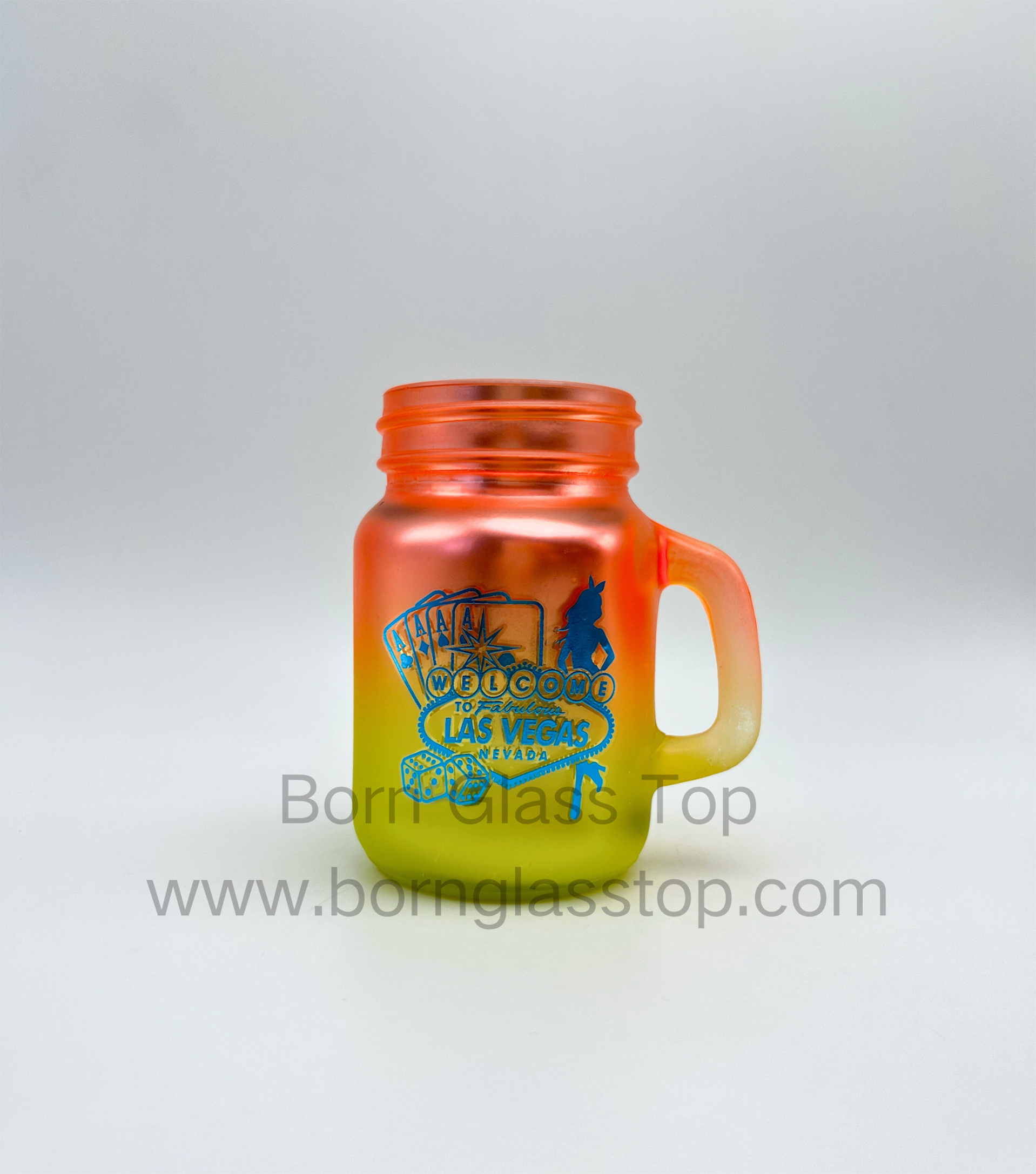 Blue Silver-Pressed Decal 130ML Mason Jar Electroplating Spray Bright Colors